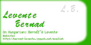 levente bernad business card